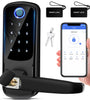 Smart Door Lock with Handle: Keyless Entry Door Lock for Front Door -Fingerprint Smart Lock -Digital Door Lock with Keypad-Biometric Door Lock-Smart Lock for Home, Apartment, Office