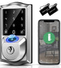 Wi-Fi Smart Door Lock, Fingerprint Door Lock with Built-in Wi-Fi, Keyless Entry Door Lock for Front Door, Smart Deadbolt Lock with Keypad, APP Control and Remote Unlock, No Hub Required